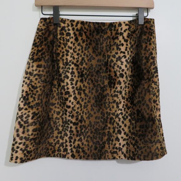 Hugo Buscati Women Sz 10 Leopard Print Vintage Y2K Mini Skirt Velour Coquette - Picture 2 of 4